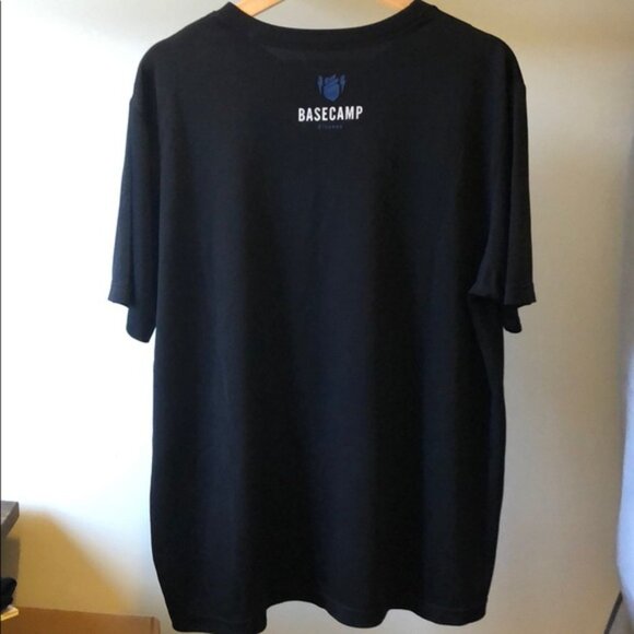 New Basecamp Fitness athletic workout rocket logo graphic tech crew neck t-shirt - Picture 4 of 5